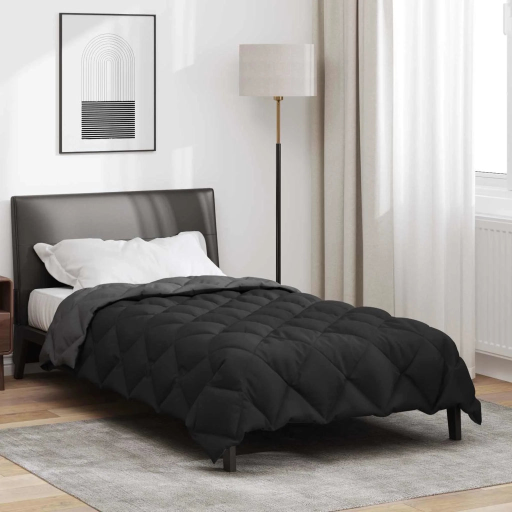 Duvet Invernale Nero e antracite 155 x 220 cm Microfibra 42025723
