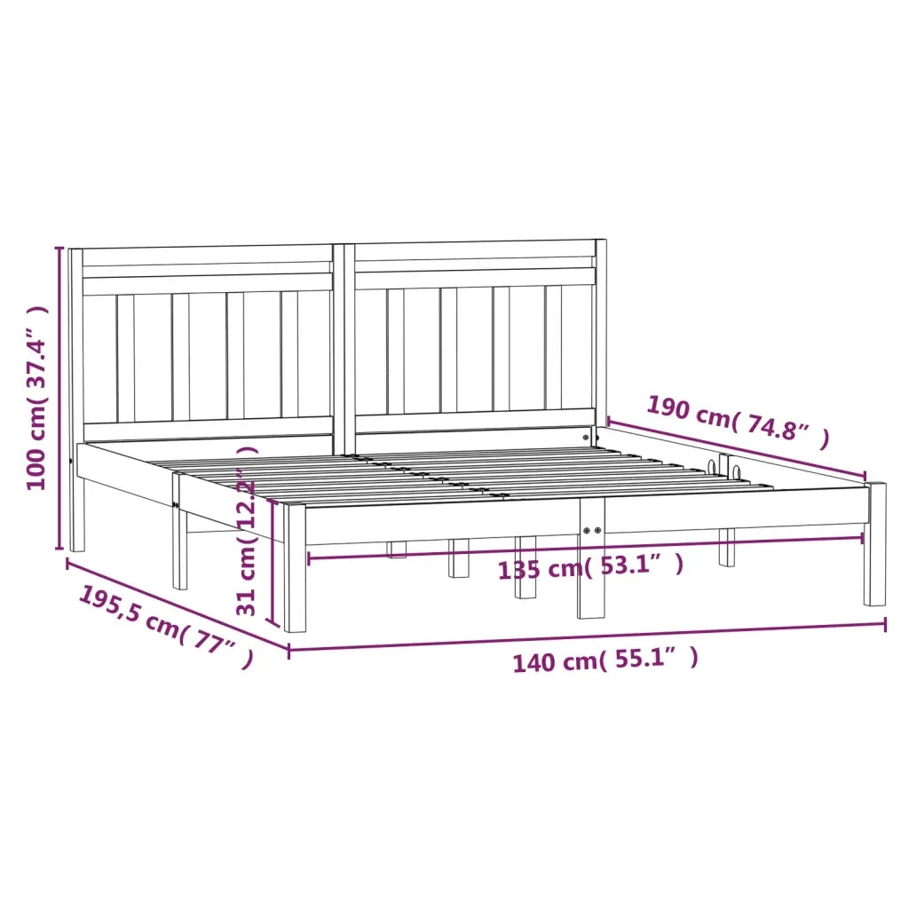Giroletto 135x190 cm Double in legno Massello 3100564