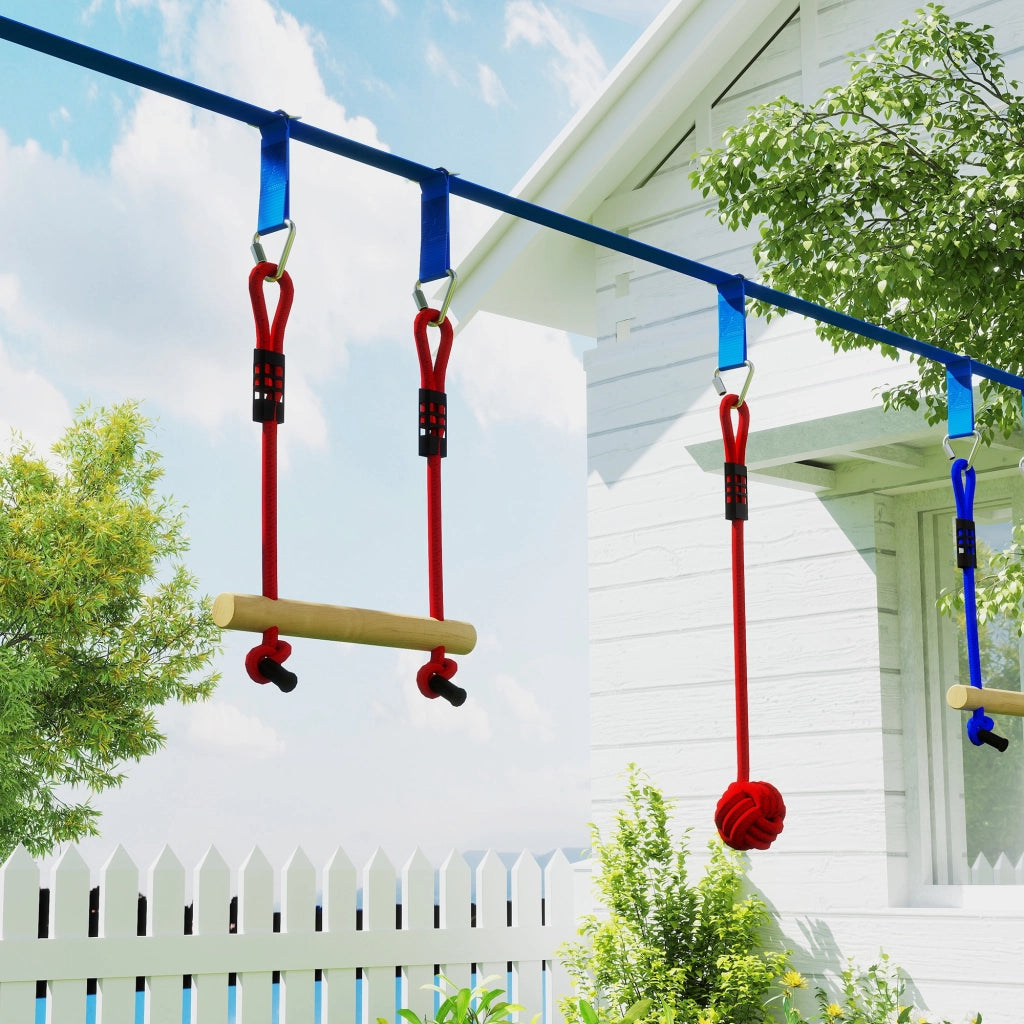 Set da gioco ninja per bambini con slackline e sacco ¨C Minimal ¨C blu