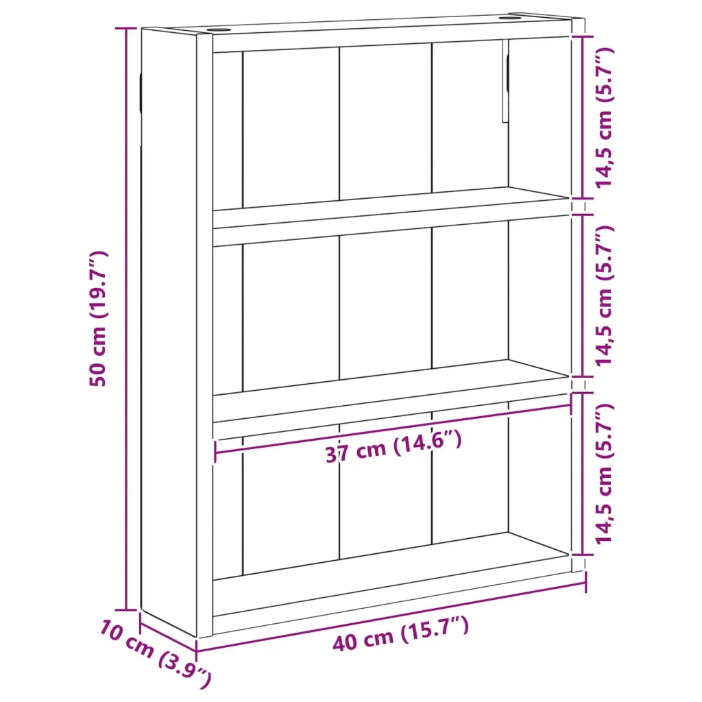 Armadio da bagno a muro Legno vecchio 40 x 10 x 50 cm 889349
