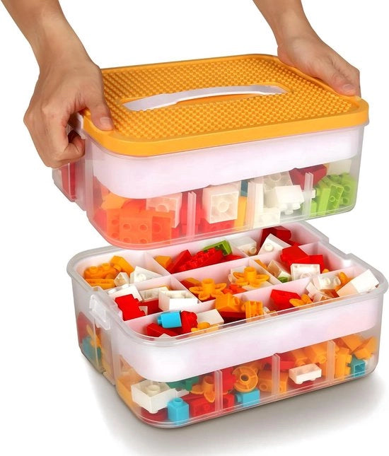 Cassetta di archiviazione con coperchio per Lego - Stacking e Portatile - 1 pezzo - Translucido - Plastica