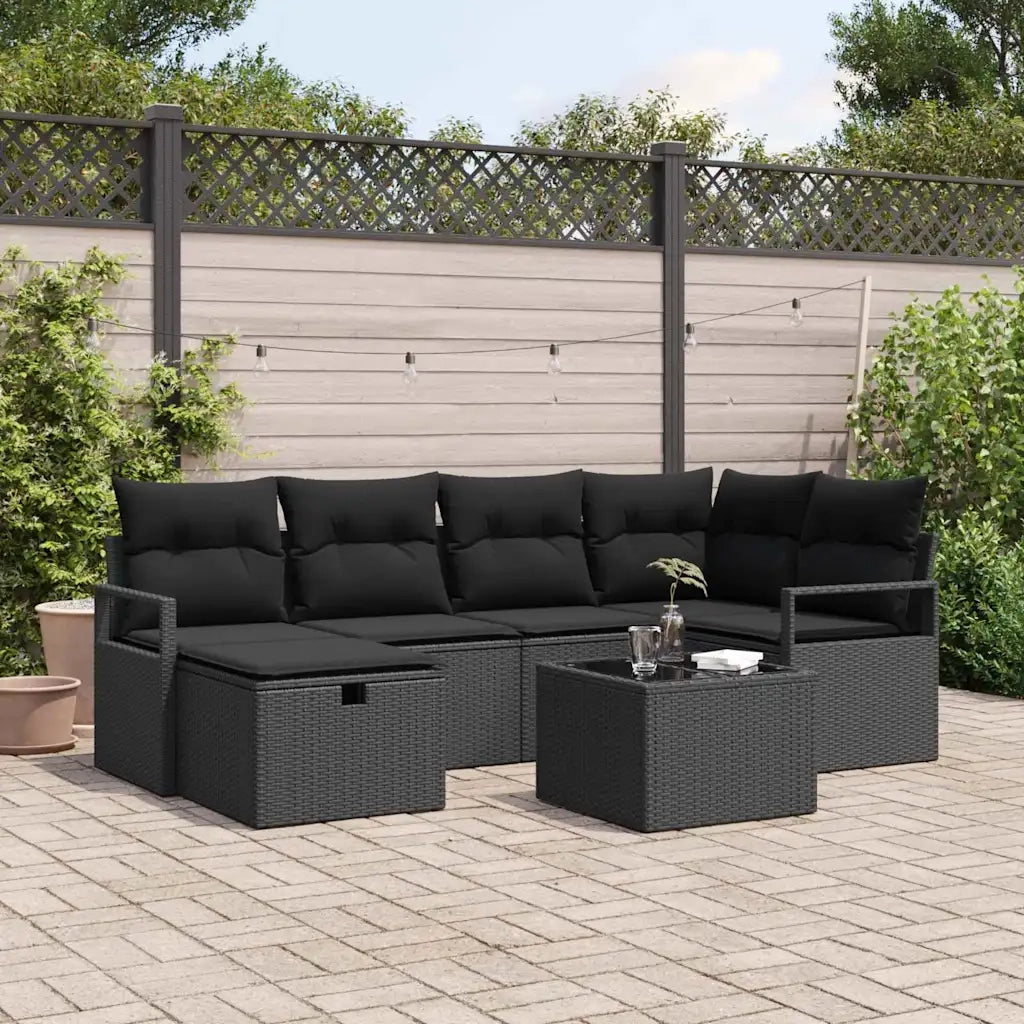 Set Divano da Giardino con cuscino con archiviazione polyrattan