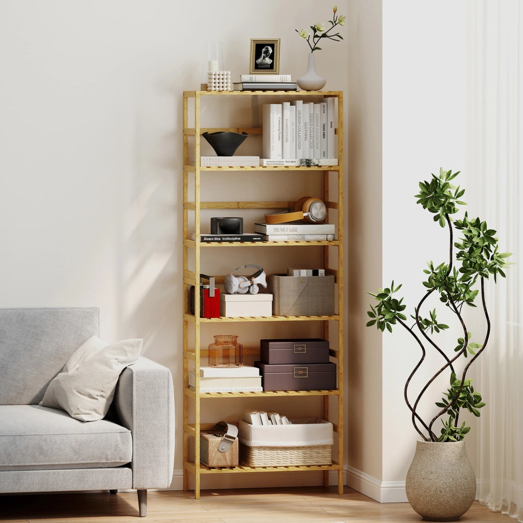 Libreria a scaffali in bamb¨´ ¨C Minimal ¨C 6 livelli naturale