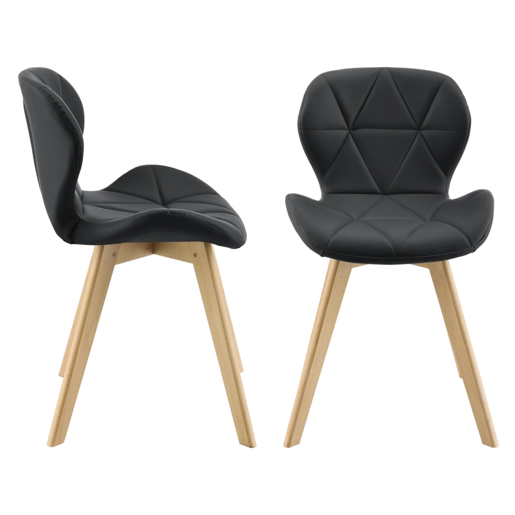 Set di 2 sedie da pranzo in similpelle 81 x 57 x 49 cm nero 03_0006759