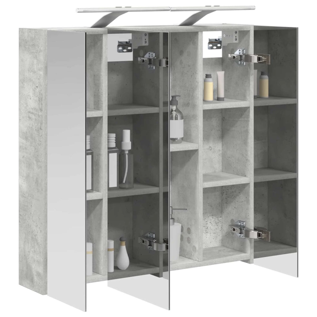 Mobiletto per specchio da bagno Grigio cemento 889098
