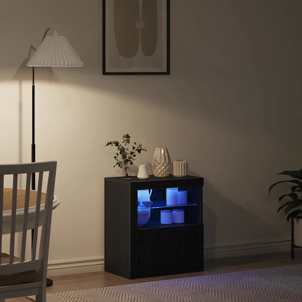 Madia LED Nero 60,5 x 37 x 67 cm Legno multistrato 863014