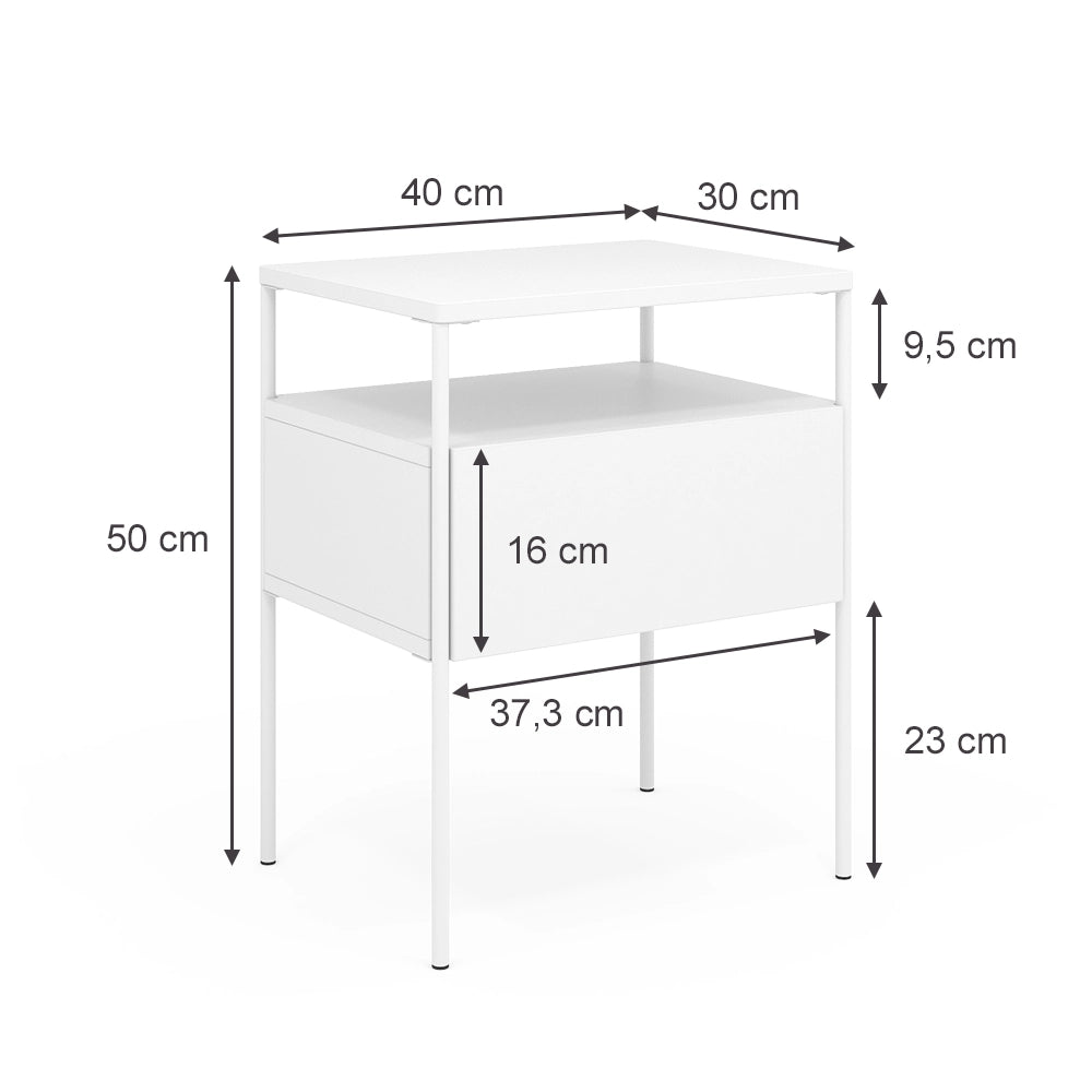Vicco Comodino camera da letto Bianco Set di 2