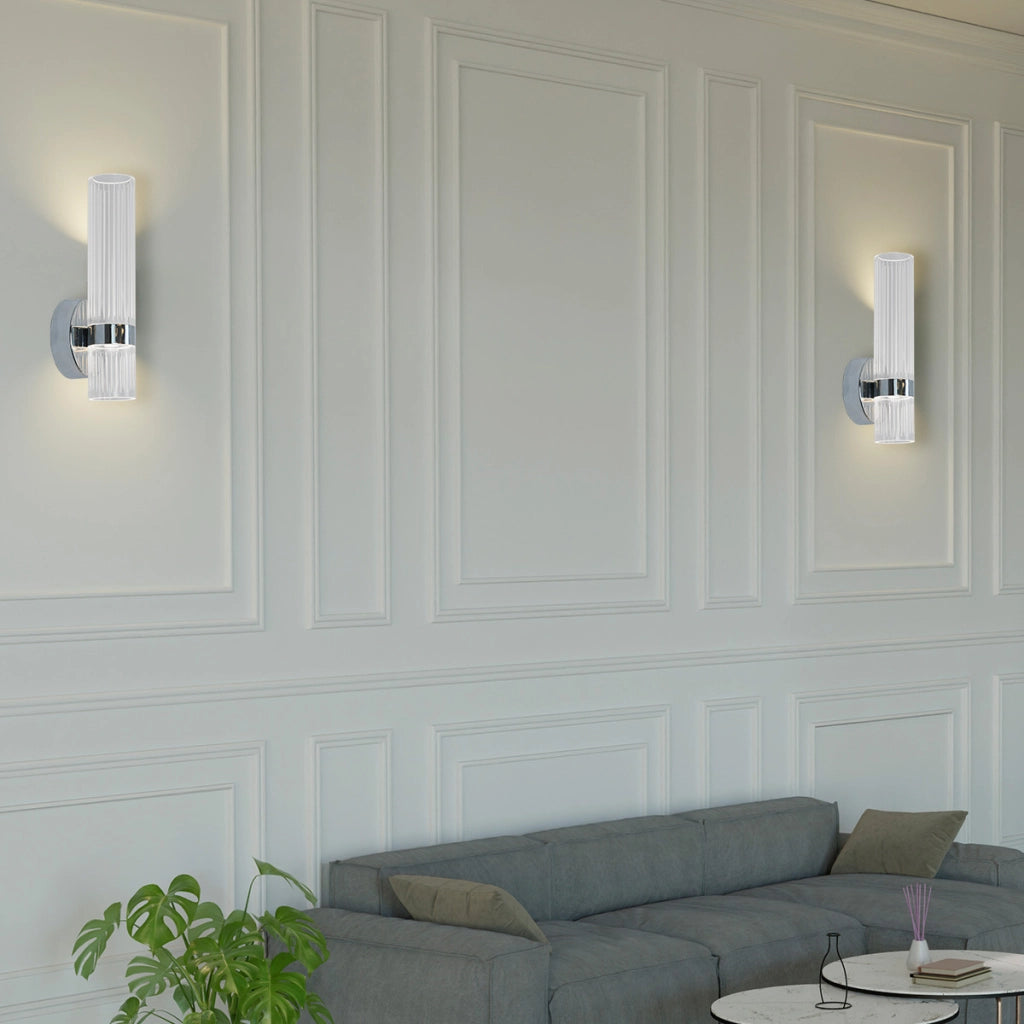 Applique Ambiente cromo tubo acrilico verticale LED CCT 18W
