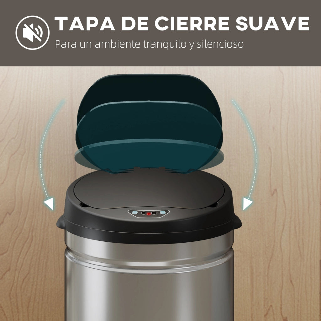 Cestino Automatico 30 L ¨C Minimal ¨C Acciaio Inox Argento