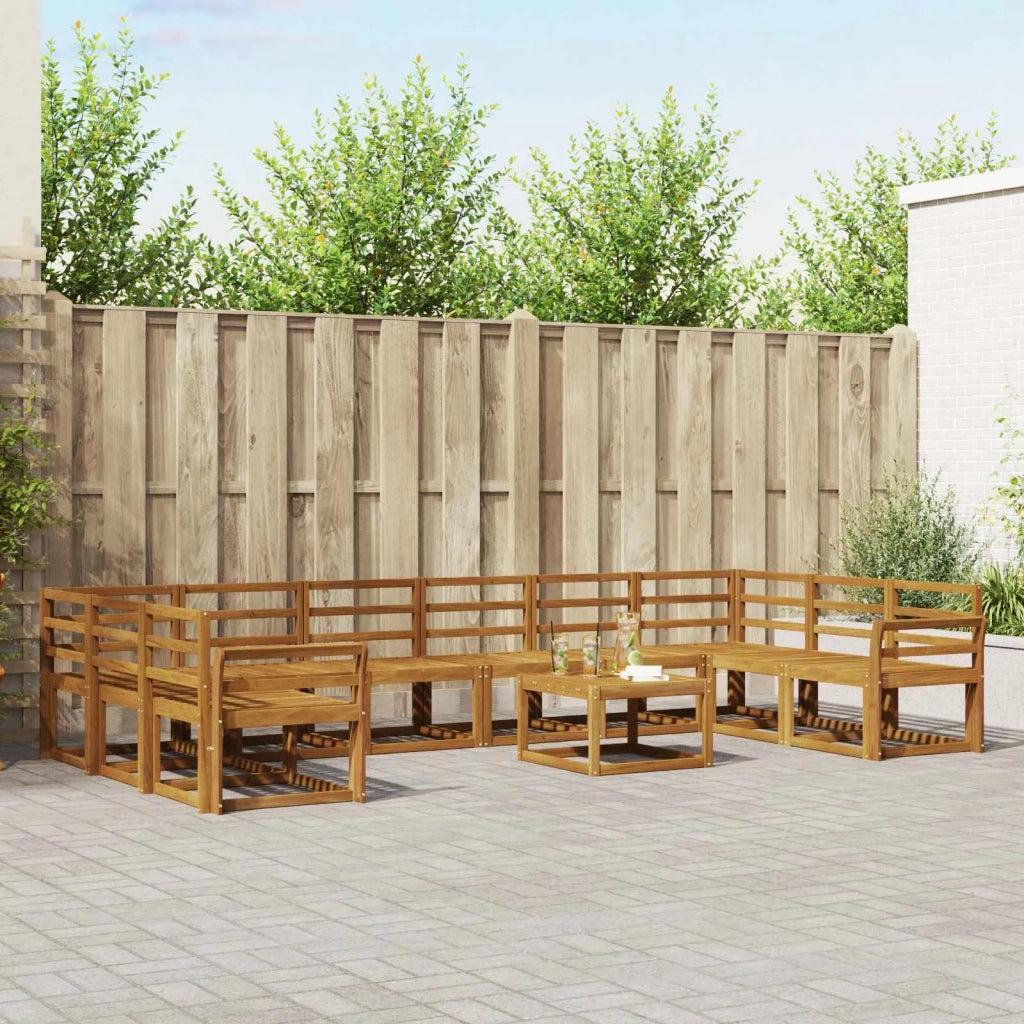 Set di divani da esterno 11 pcs Naturale