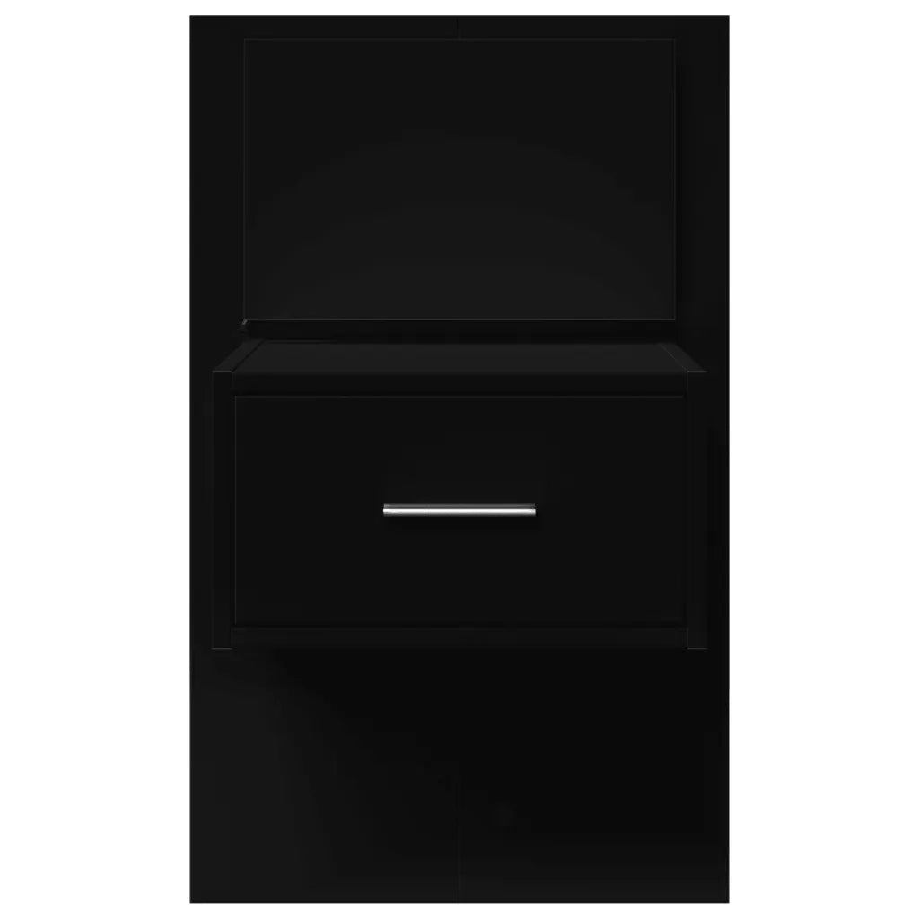 Comodino a Parete con Luci LED Nero 848159