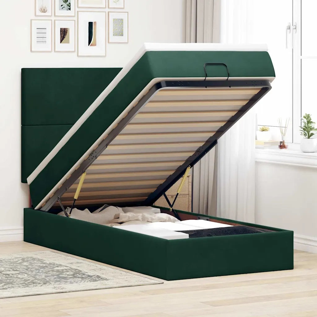 Struttura Letto Pouf con Materassi 90x200 cm in Velluto 3314225