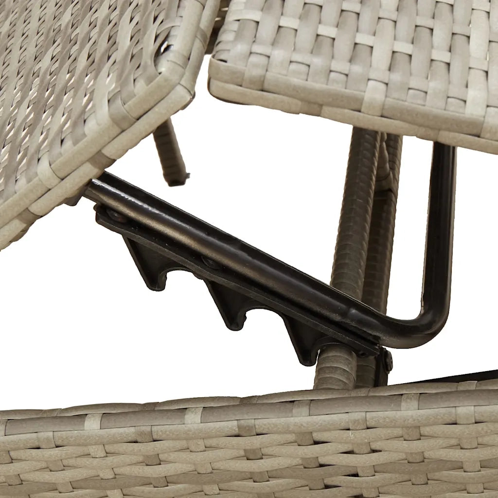 Lettino prendisole con Cuscino in Polyrattan Grigio 4002707