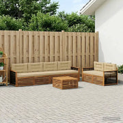 Set di divani da esterno con cuscino 7 pcs Naturale e Beige 3383056