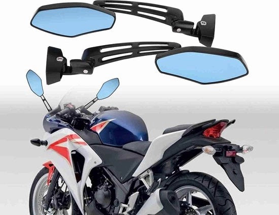 Specchio retrovisore universale per motocicletta, 1 coppia, nero.