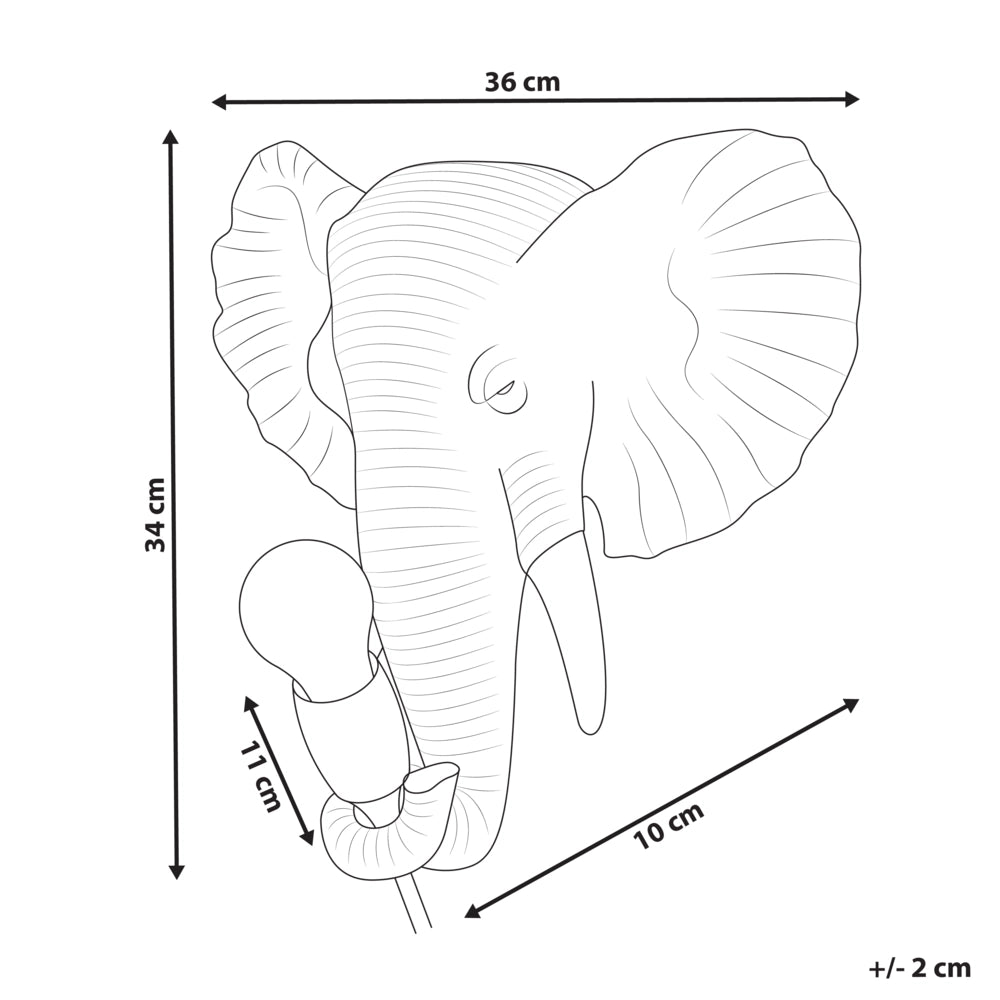 Lampada da parete a tema a forma di elefante oro design elegante