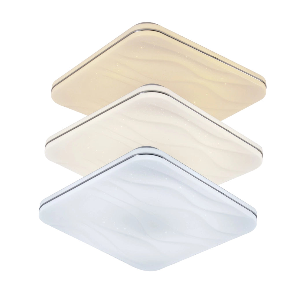 Plafoniera LED 72W quadrata 43cm CCT telecomando Polux