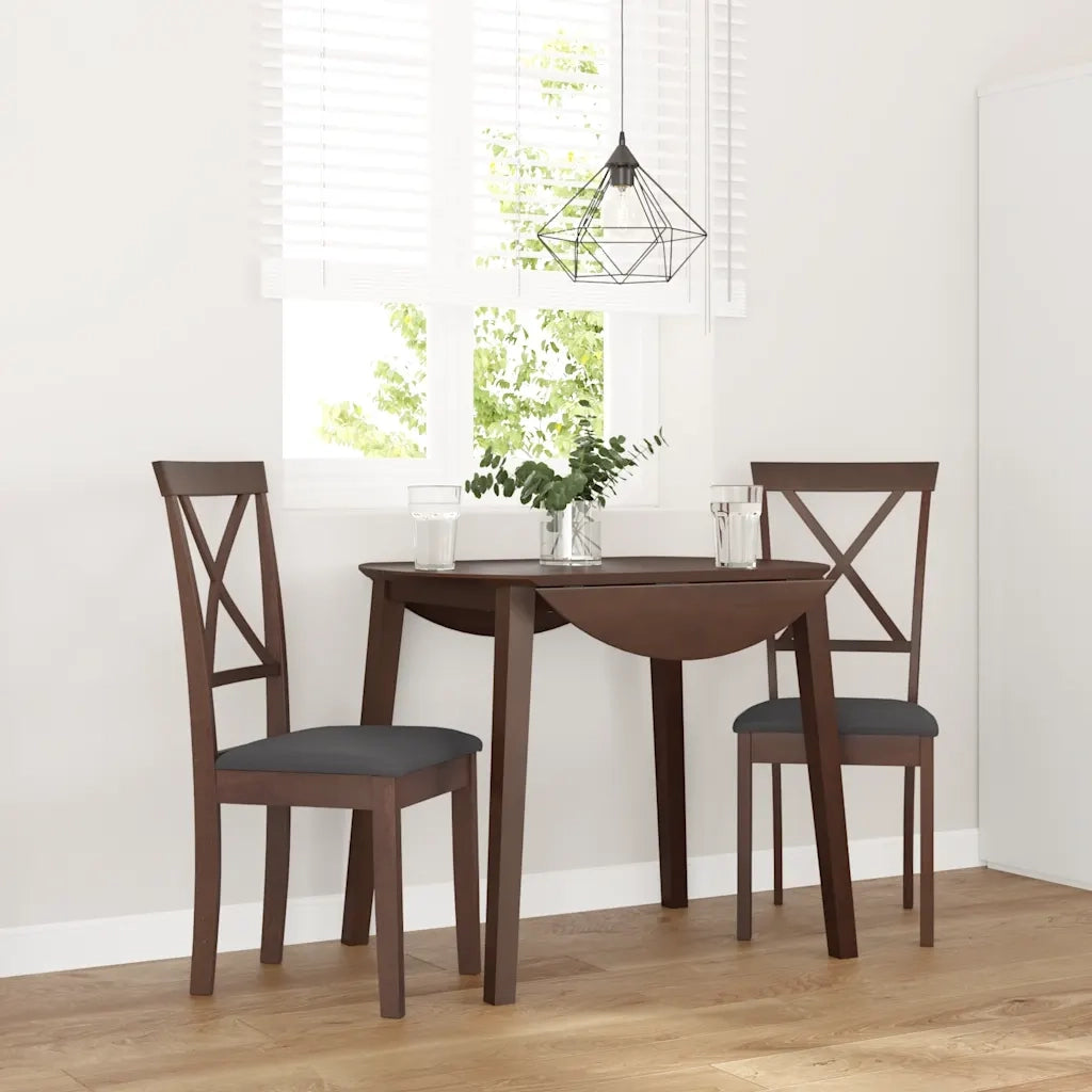 Sedie da Pranzo con Cuscini 2 pz | Sedie da cucina Marrone Legno Massello di Hevea