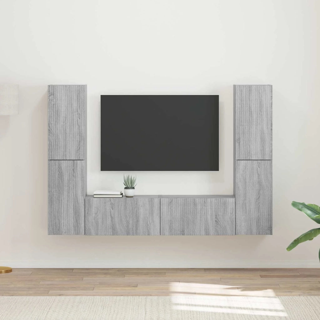 Set mobile TV 6 pcs Grigio Sonoma Legno multistrato 3409111