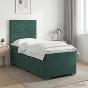 Letto box spring con materasso Verde Scuro 100 x 200 cm Velluto 3453581