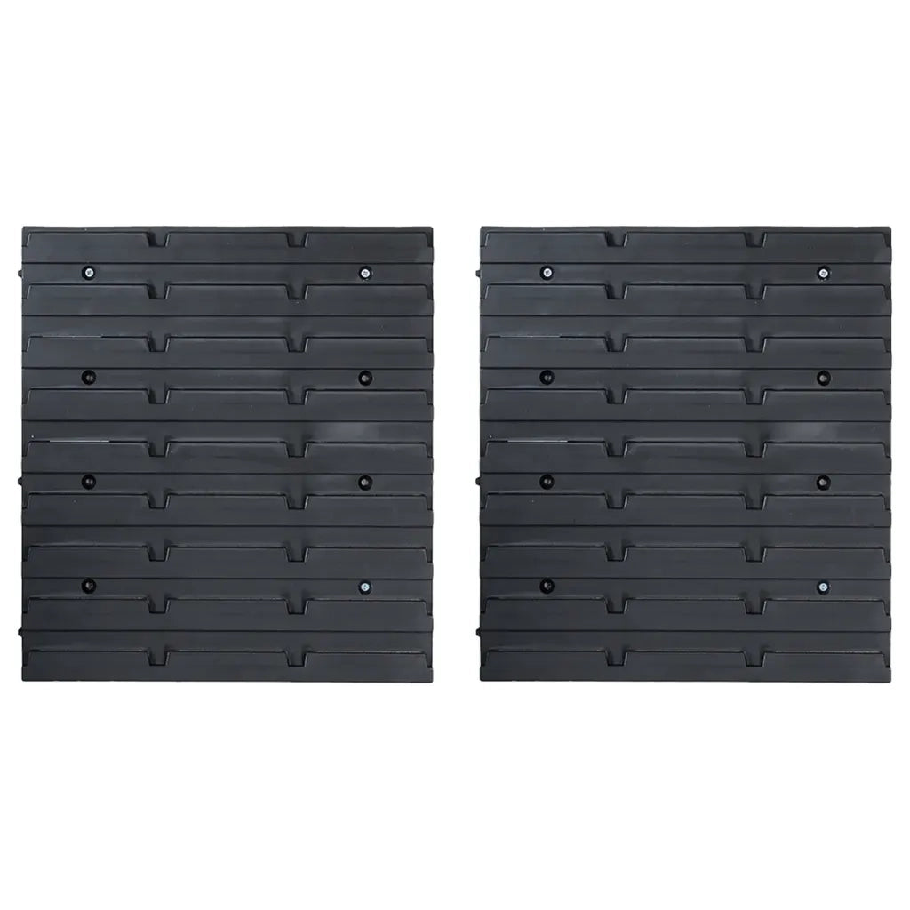 Kit Contenitori 34 pz con Pannelli a Parete Rosso e Nero 150811