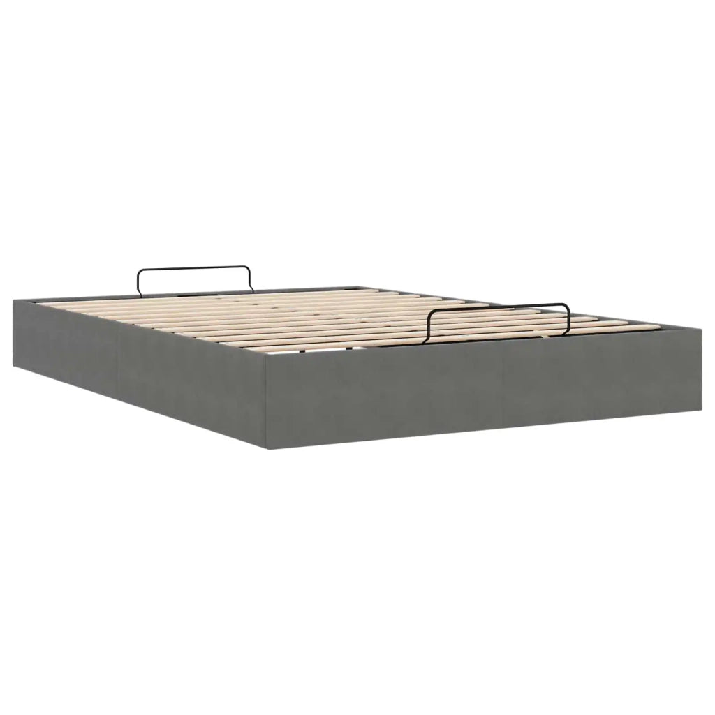 Letto ottomano Grigio Scuro Dimensione intera Velluto 3403073