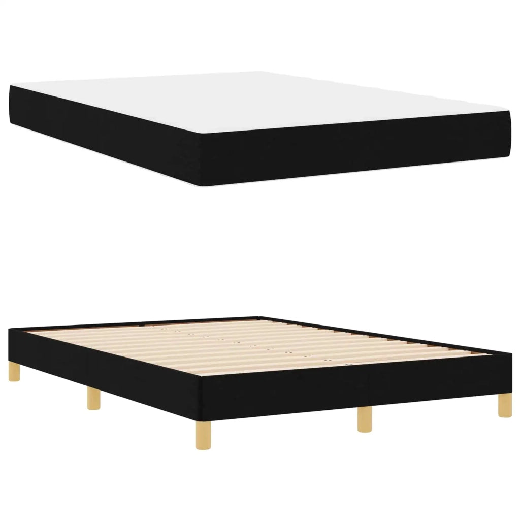 Letto a molle con materasso Nero 140 x 190 cm Tessuto 3398565