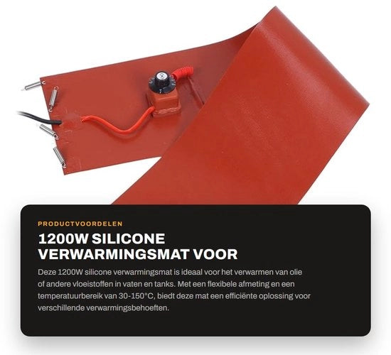Pannello di riscaldamento in silicone da 1200W per olio e serbatoi