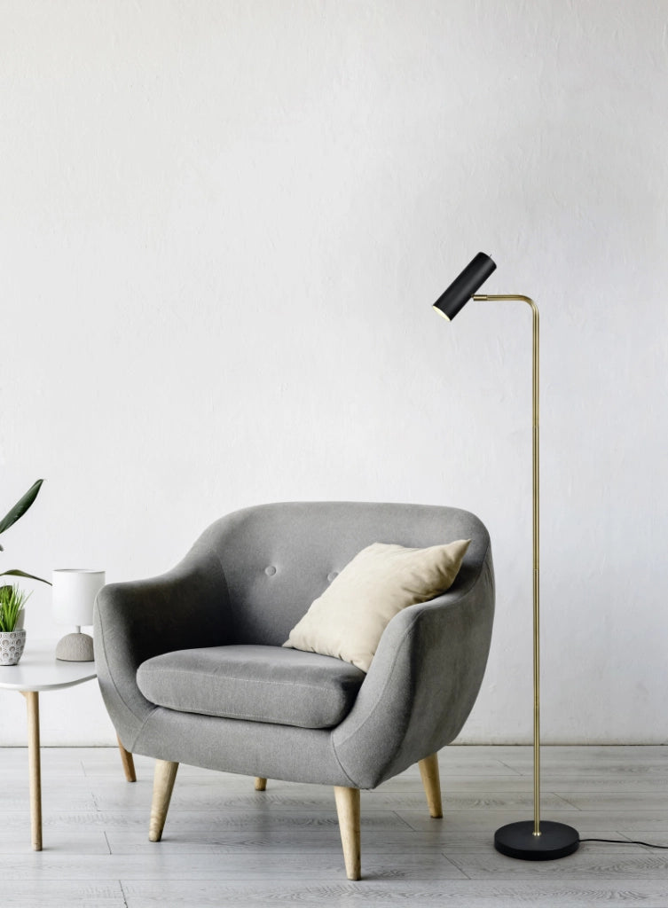 Lampada da terra Trio Marley oro/nero in metallo GU10 151cm