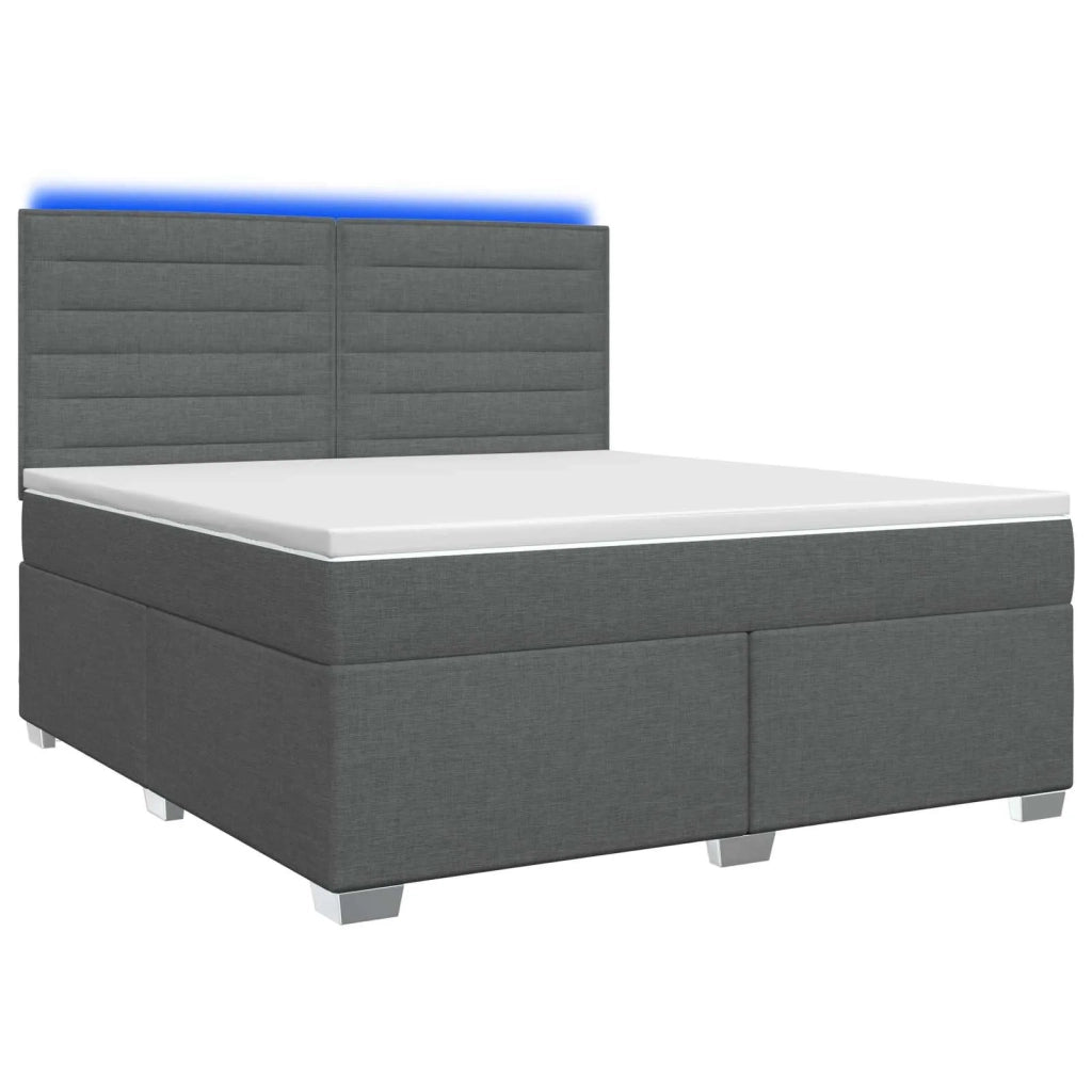 Letto box spring con materasso Grigio Scuro 140 x 190 cm 3454860