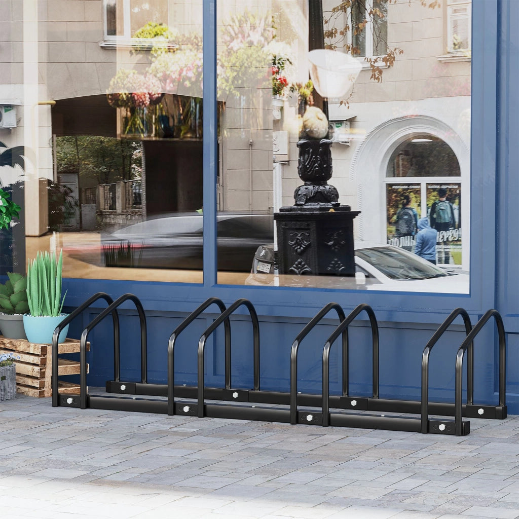 Supporto Biciclette 4 Posti ¨C Minimal ¨C 110x33x27 cm Acciaio Nero