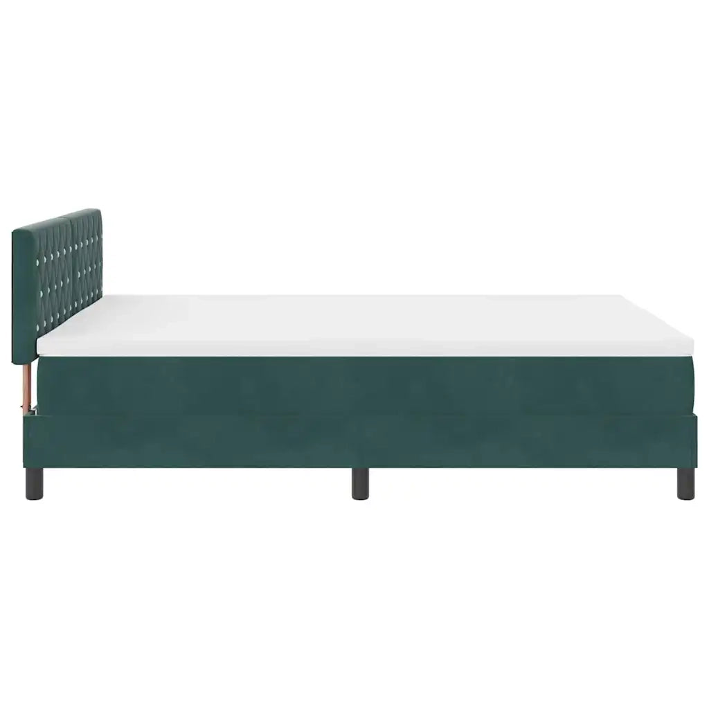 Letto a Sorgente LED con led Verde Scuro 140 x 200 cm Velluto