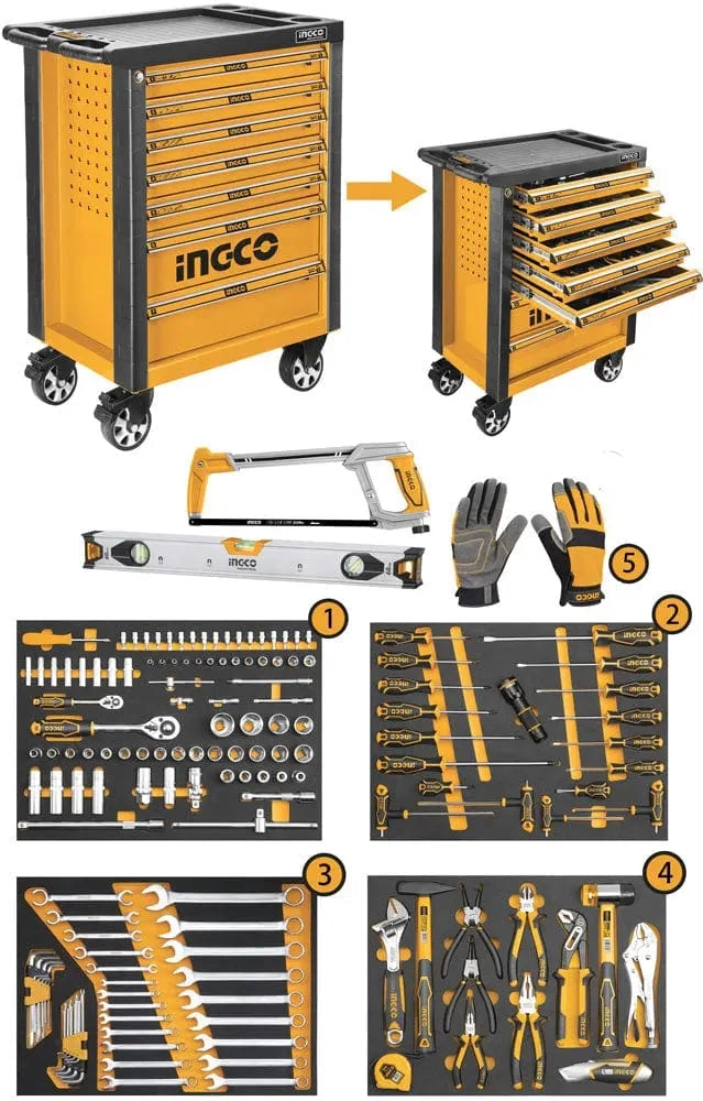 Carrello porta attrezzi 162 pz ingco