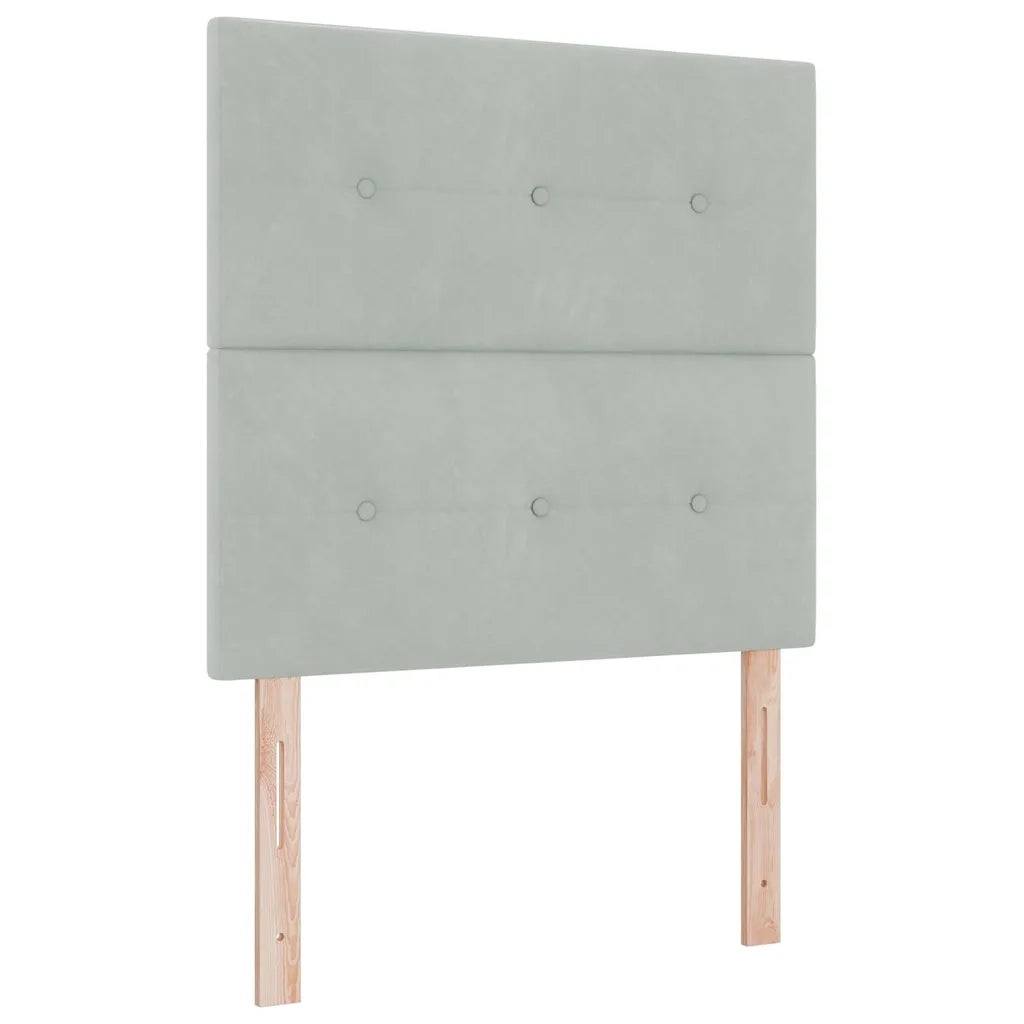 Letto a molle con testiera Grigio chiaro 100 x 200 cm Velluto 3344921