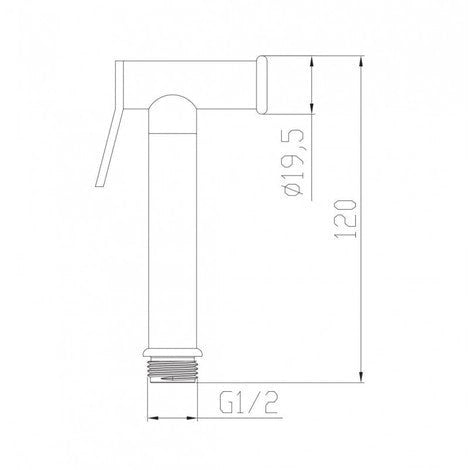 Doccetta per wc in ottone moderno tonda