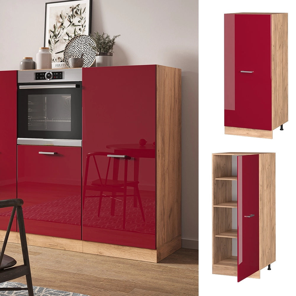 Mobile cucina dispensa R-Line Rosso lucido/Rovere dorato 60 cm Vicco