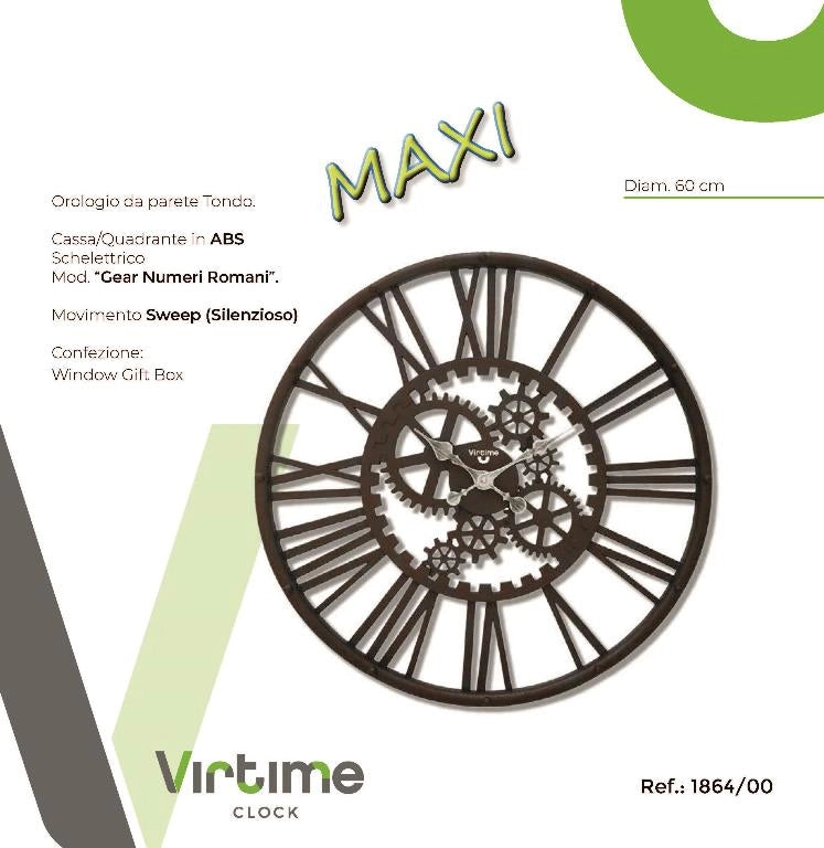 Orologio da Parete Maxi Numeri Romani 60 cm Virtime
