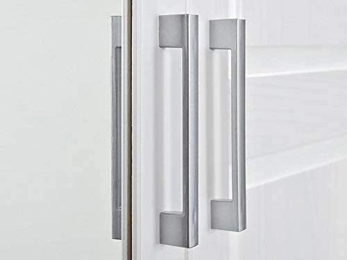 ARMADIO GERALDO 2 ANTE + 3 CASSETTI CON SPECCHIO 140x55x190H PINO MASSELLO BIANCO INTER LINK