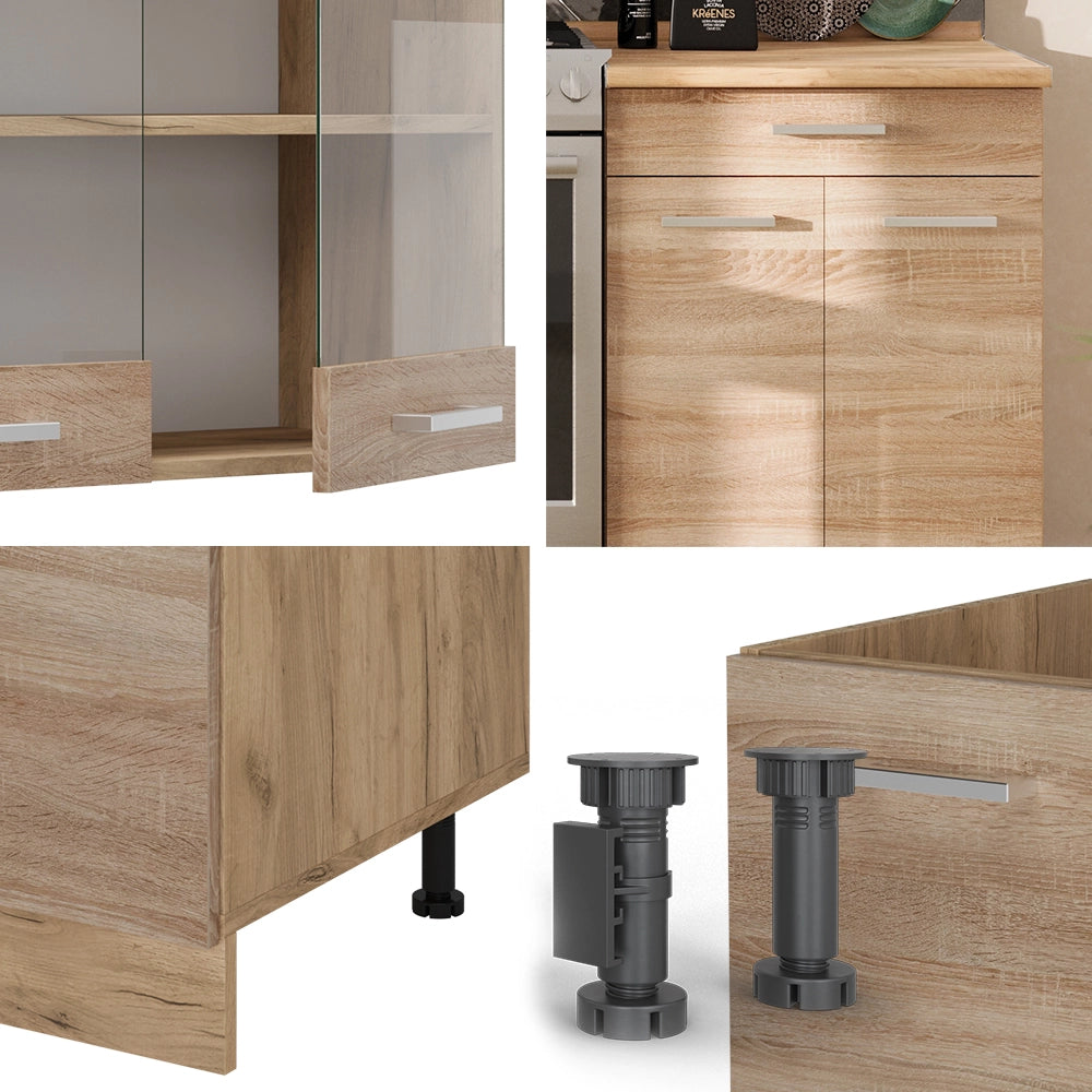 Cucina componibile R-Line Sonoma/Rovere dorato 200 cm, PL Rovere Vicco