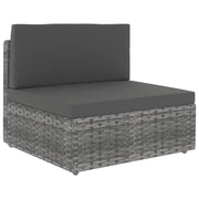 Set Divani da Giardino 9 pz con Cuscini in Polyrattan Grigio 3067184