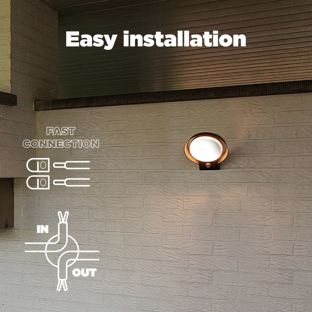 Applique esterna POLO LED 16W antracite con sensore Lutec