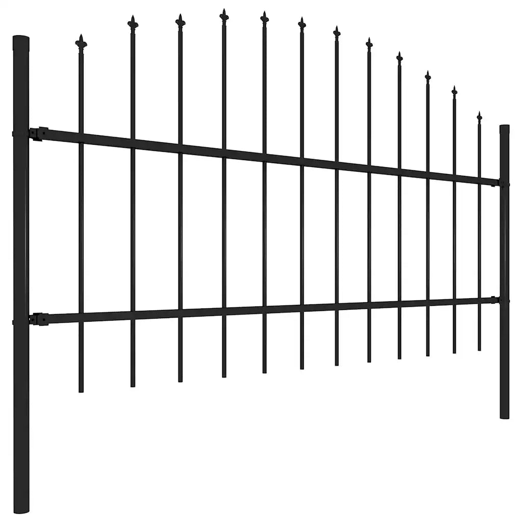 Recinzione da Giardino con Punta a Lancia in Acciaio 1005x100 cm Nera 277717