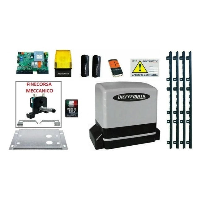 Kit Automazione Cancello Scorrevole Kv6 600 Kg Con 4 Mt Cremagliera 230V 220V
