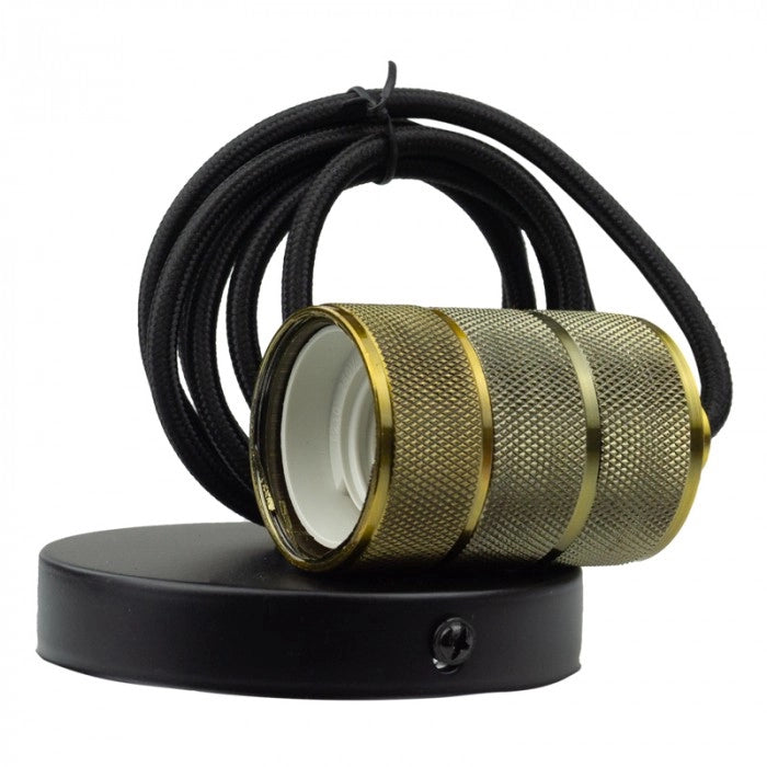 Lampada a sospensione tubolare rame giallo 1xE27 Ecolight