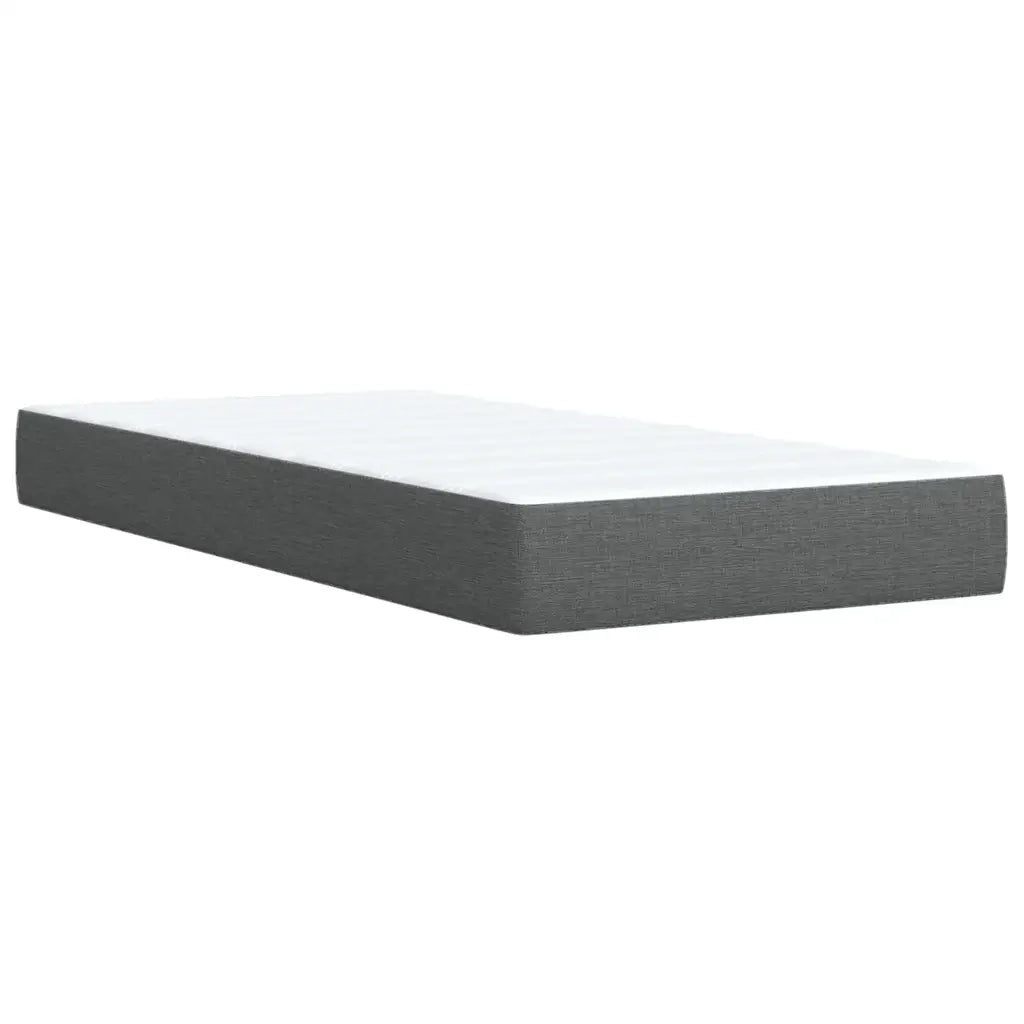 Letto a Molle con Materasso Grigio Scuro Singolo in Tessuto 3286862