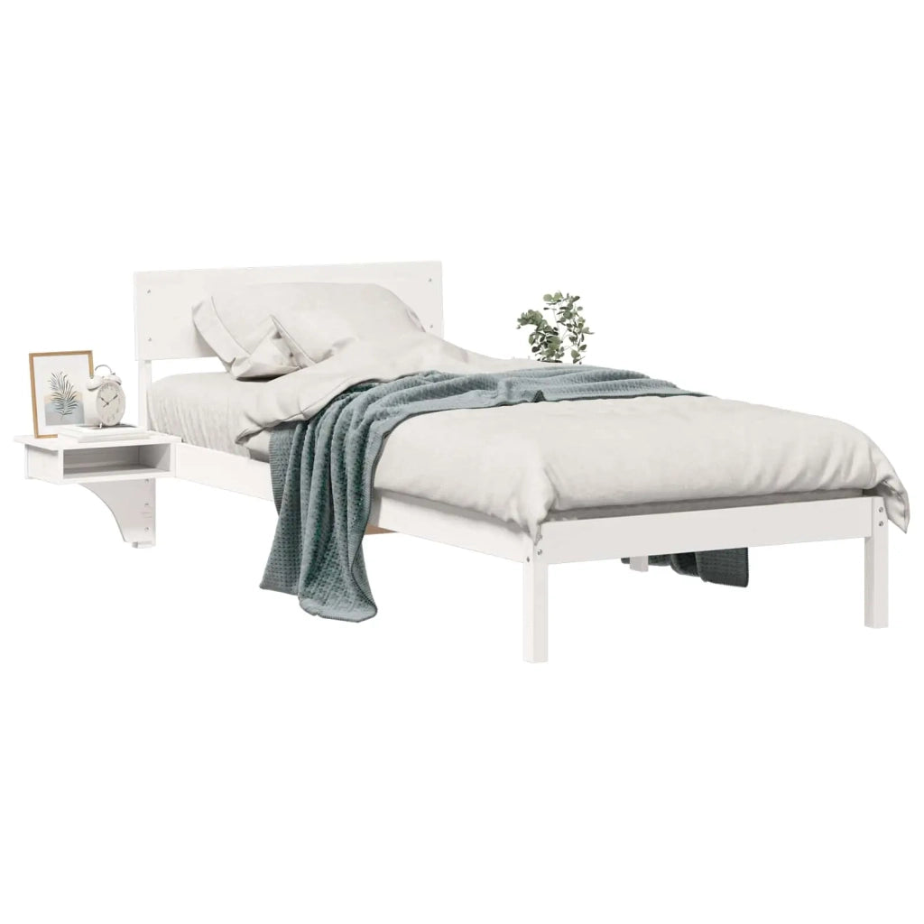 Struttura del letto Bianco 90 x 200 cm Pino massello 873464