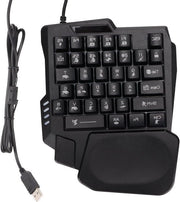 Tastiera da Gioco Unica con Supporto per Pollice e Tasti Meccanici per Computer e Giochi Mobili in Nero