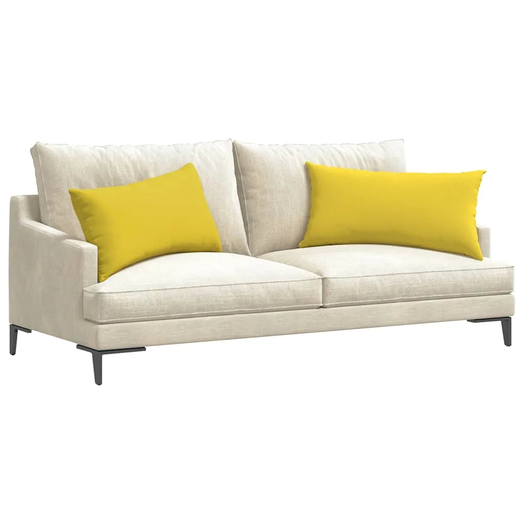 Cuscini da Divano 2 pz | Cuscini per sedie Giallo Chiaro 80 x 40 cm Tessuto