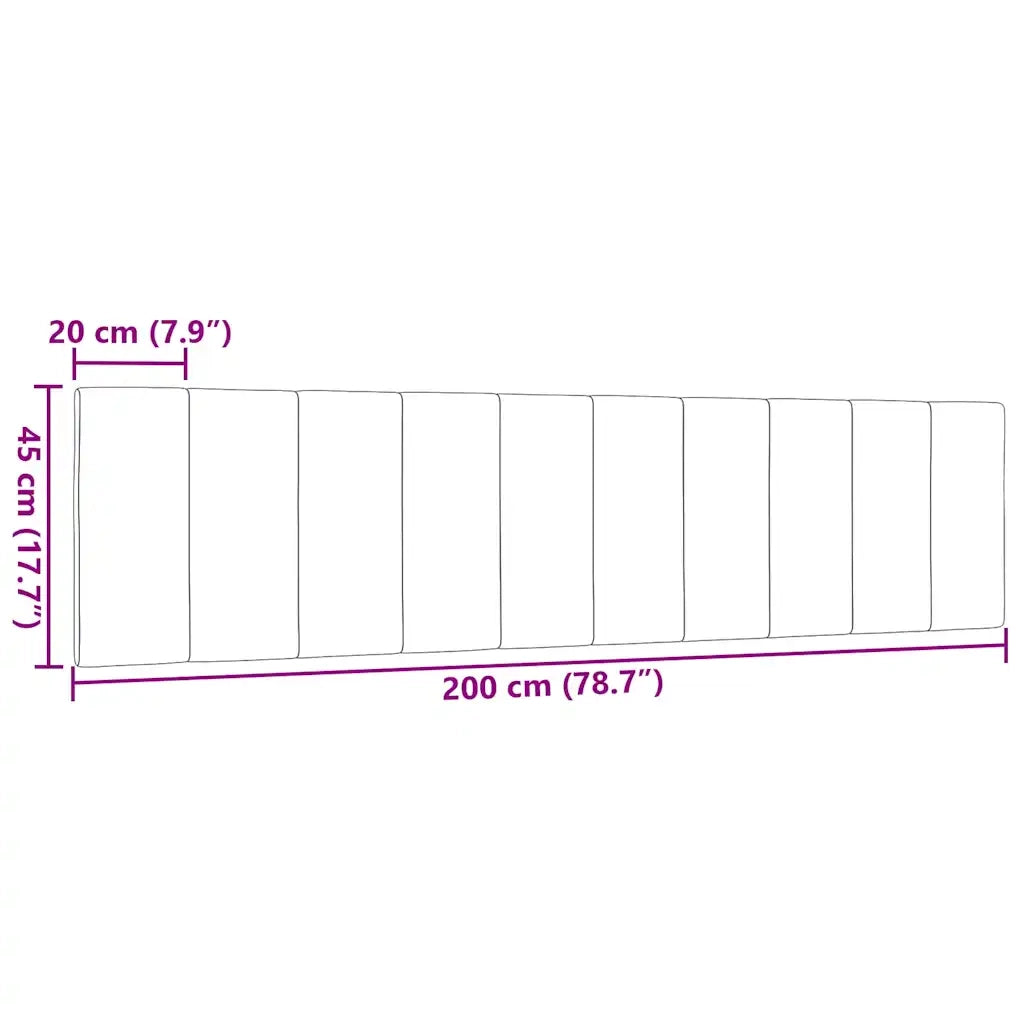 Cuscino Testiera Hanko Marrone Scuro 200 cm in Tessuto 4019187
