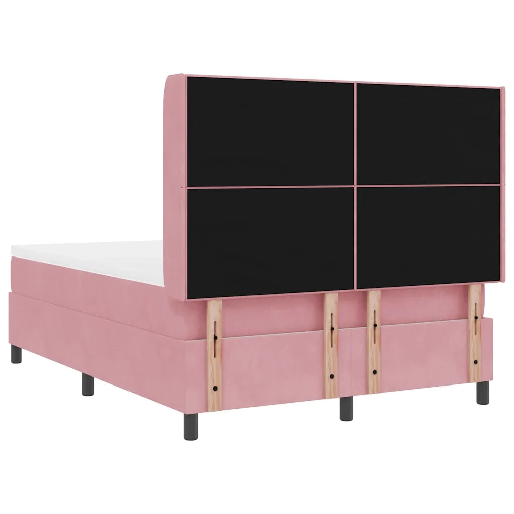 Letto a molle con strisce LED Rosa 140 x 200 cm Velluto 3343873